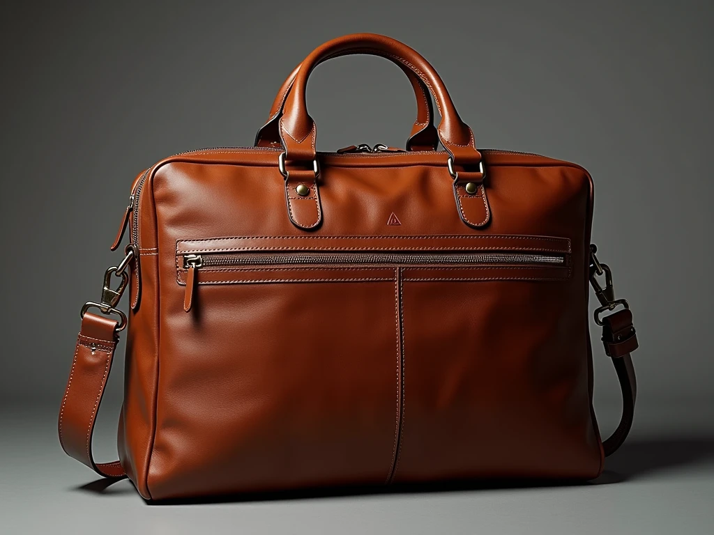 Heren tas in bruin leer